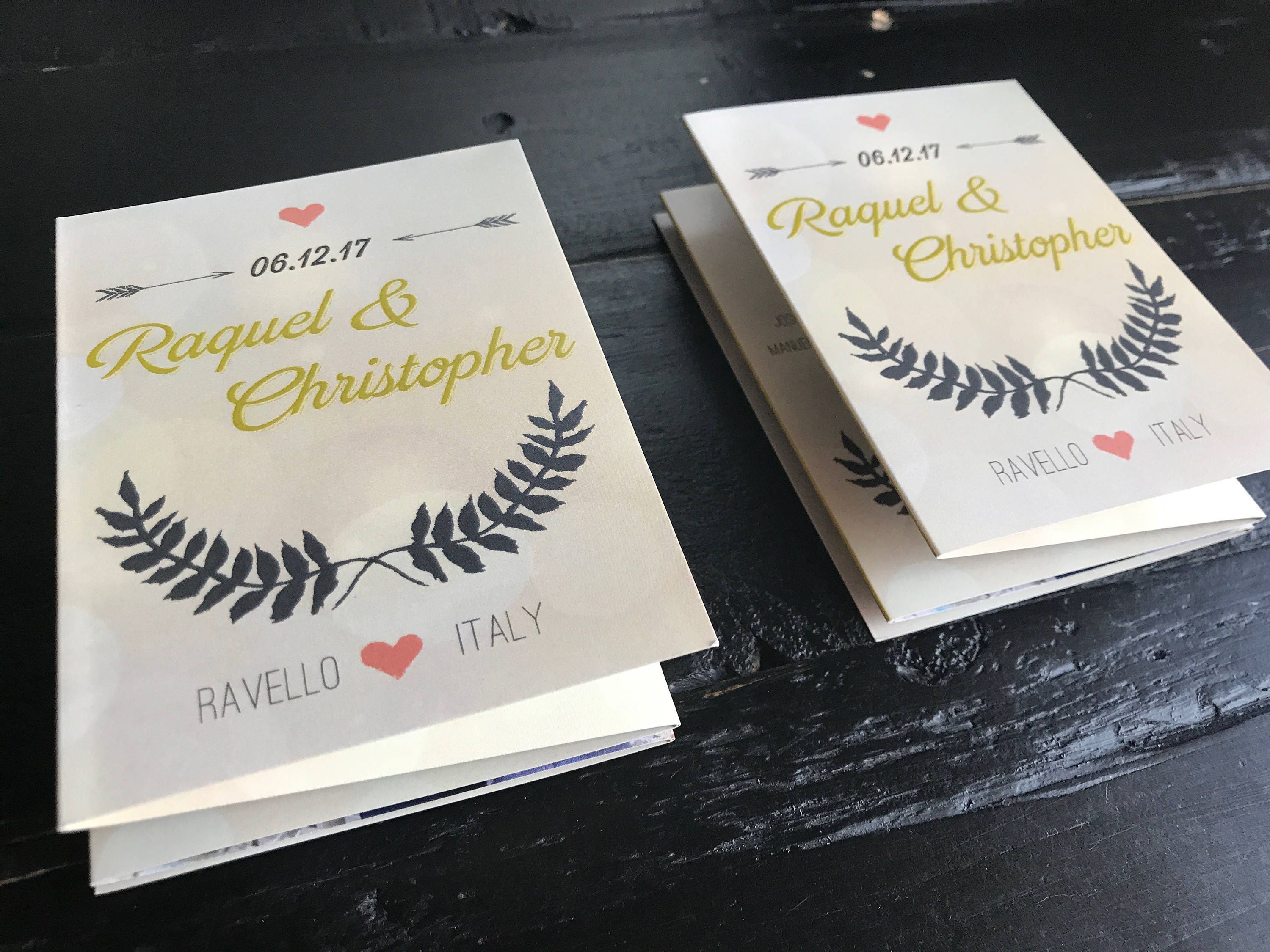 Mini Accordion Fold Wedding Programs Featuring Your Wedding - Etsy