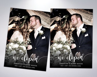Custom Elopement Announcement: Pearlescent Envelopes, Photo Card