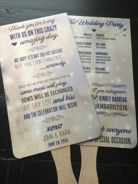 Wedding Program Fans Rustic Wedding Programs Outdoor Etsy