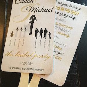 Program Fans | Custom Wedding Programs | Fans for Wedding | Printable Option Available | Ceremony Order of Events | Bridal Party | Thank You