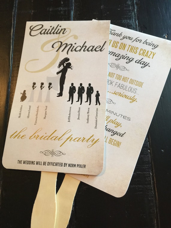 Program Fans Custom Wedding Programs Fans For Wedding Etsy