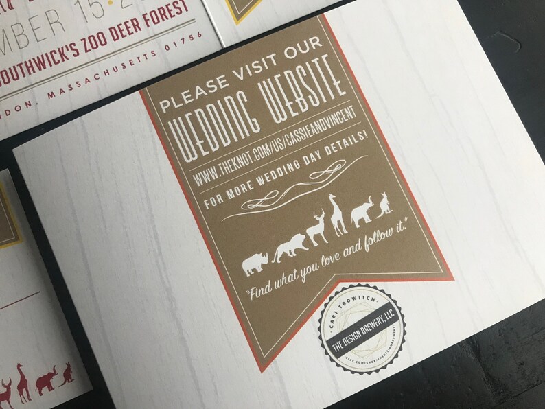 Zoo Themed Custom Fold Wedding Invitation Suite Zoo | Etsy