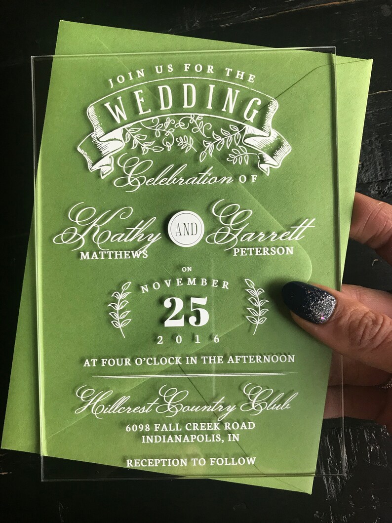 NEW Acrylic Wedding Invitations Custom Acrylic Invitations Etsy