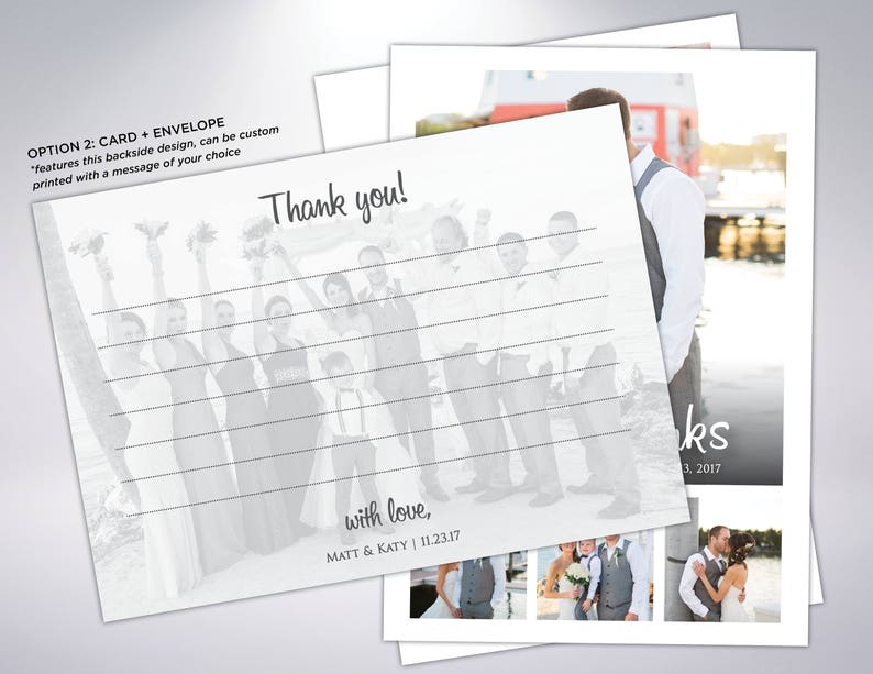 Custom Message Wedding Thank You Love and Thanks Custom Wedding Thank You Cards /& Envelopes Printable Postcard Option Available