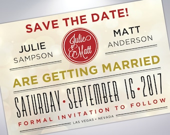 Save the Date VEGAS Save-the-date Cards Las Vegas Themed - Etsy