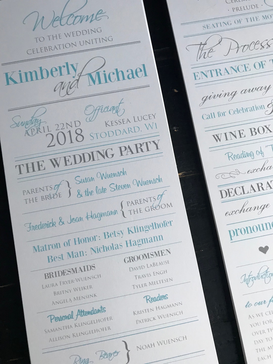 Sky Blue Wedding Programs: Custom Bridal Ceremony Design (digital or ...
