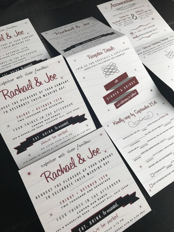 custom wedding invitation accordion fold invitation suite etsy wedding invitation folding