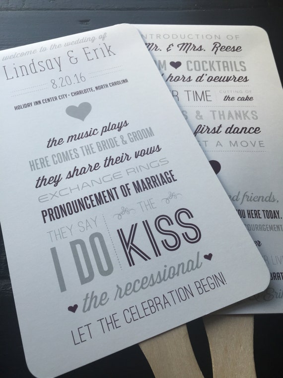 Program Fans Custom Wedding Programs Fans For Wedding Etsy