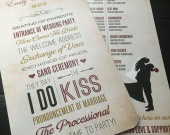 Rustic Wedding Program Fans: Ceremony Details (Printable Option)