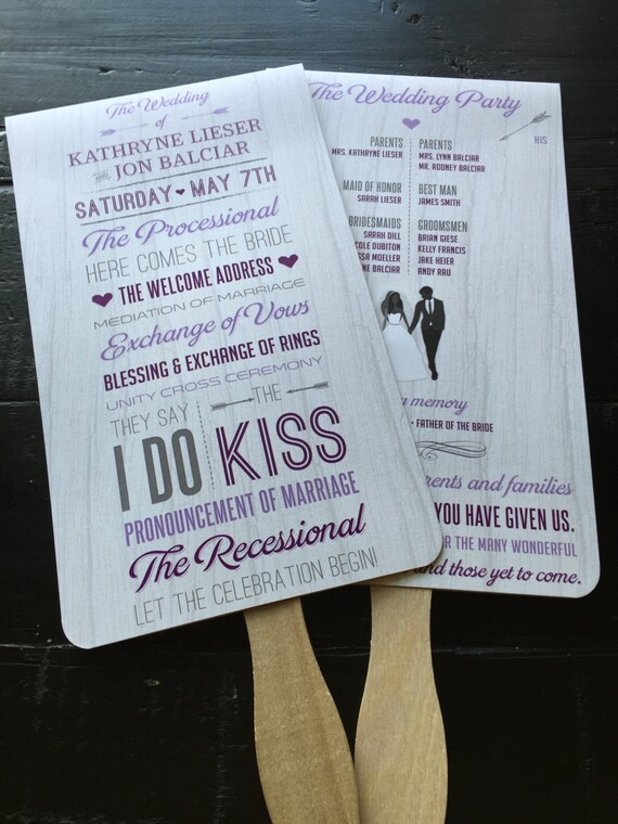 Wedding Program Fans Rustic Wedding Programs Outdoor Etsy