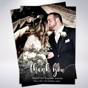 Obrigado personalizado do casamento você cartões e envelopes | Opção de cartão postal disponível | Obrigado de casamento | Mensagem personalizada | Cartões postais de casamento | Obrigado