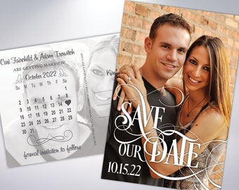 Save The Date | Engagement Photos | Postcard | Engagement Announcement | Custom Wedding Save The Date | Save The Date with Calendar Reminder