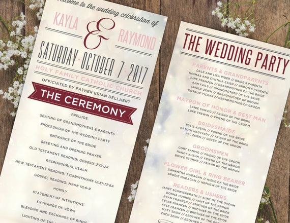 wedding programs blush grey wedding program design etsy