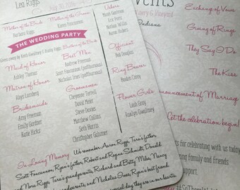 Custom Wedding Program Fans: Ceremony Order of Events (Printable Option)