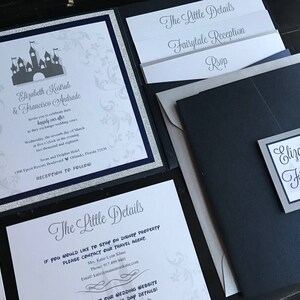 Fairytale Wedding Invitation: Custom Castle Pocket Suite