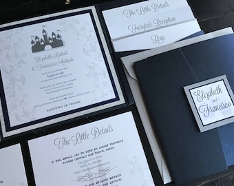 Fairytale Wedding Invitation: Custom Castle Pocket Suite