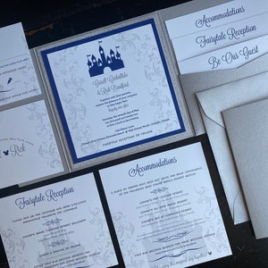 Fairytale Wedding Invitation: Custom Castle Pocket Suite