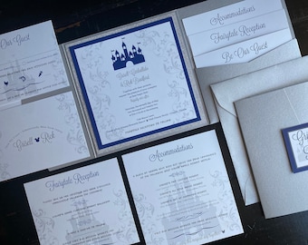 Fairytale Wedding Invitation: Custom Castle Pocket Suite