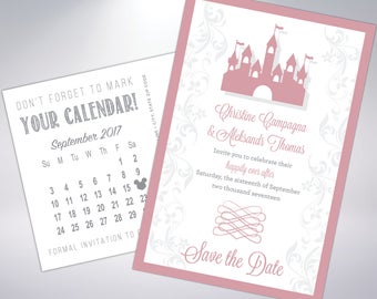 Save The Dates | Fairytale Wedding  | Castle | Storybook | Announcement | Postcard or Announcement with Envelopes | Prince | Princess