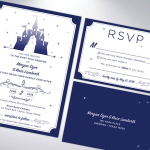 Fairytale Wedding Invitation Suite | Castle | Fairytale | Wedding Announcement | Princess | Prince | Pearlescent Envelopes Included