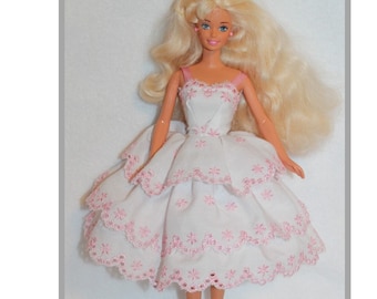 Mint Green or Pretty Pink  Dress fits Barbie sized dolls. Handmade in the USA. 12" Fashion Doll Clothes. Barbie not included.