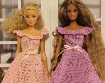 Pink or Purple Hand Crocheted Dress With Beads. Fashion Doll - Etsy Denmark Pink or Purple Hand Crocheted Dress With Beads. Fashion Doll - Etsy Denmark