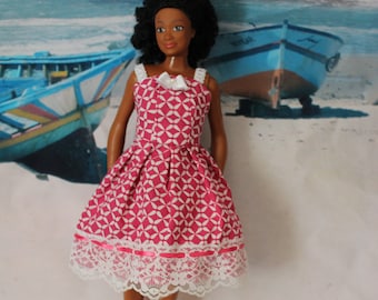 Sparkle Girlz Green Yellow Pink Lace Floral Print Top Shirt fits Barbie Doll