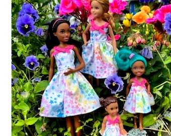 Sister Set for Fashion Dolls.  4 Dress set OR Purchase Individually (Skipper, Stacie, Chelsea and Kelly  Dolls not included)