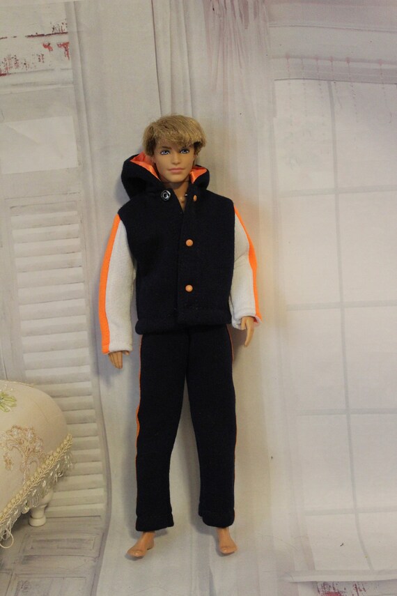Orange and white jogging suit clearance
