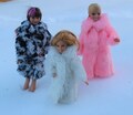 One Coat- Handmade Fake Fur Coat for Sister Sized Dolls. Pink, White or Black & White Fake Fur Coat.