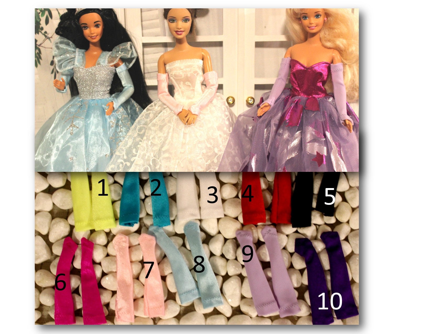 Ropa para barbie con guantes hotsell