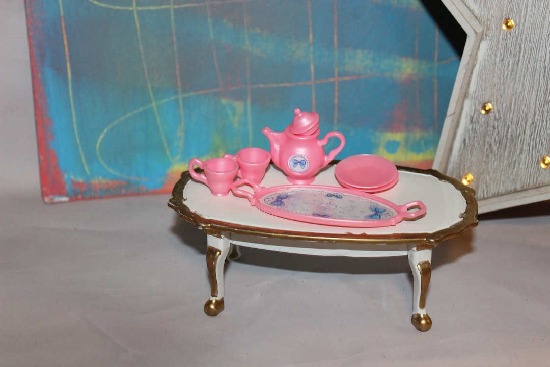 Barbie Tea Set Newly Deboxed Two Teacups, Two Dessert Plates, Teapot