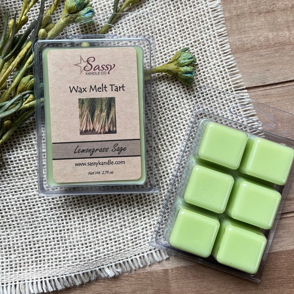 LEMONGRASS SAGE | Wax Melt Tart | Wax Tart | Wax Melt | Phthalate Free | Soy Blend | Sassy Kandle Co.