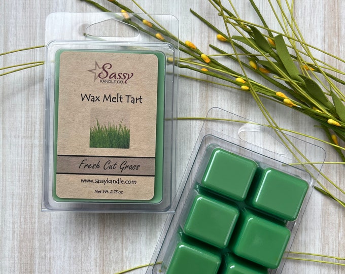 FRESH CUT GRASS | Wax Melt Tart | Wax Tart | Wax Melt | Phthalate Free | Soy Blend | Sassy Kandle Co.