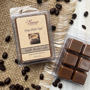 VANILLA HAZELNUT LATTE | Wax Melt Tart | Wax Tart | Wax Melt | Soy Blend | Sassy Kandle Co.