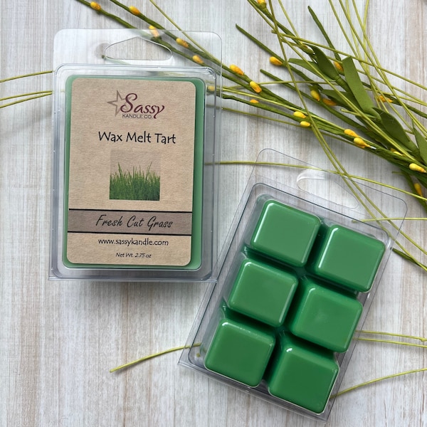 FRESH CUT GRASS | Wax Melt Tart | Wax Tart | Wax Melt | Phthalate Free | Soy Blend | Sassy Kandle Co.