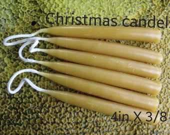 6 Beeswax Taper Candles they are 4 inches  X 3/8inches