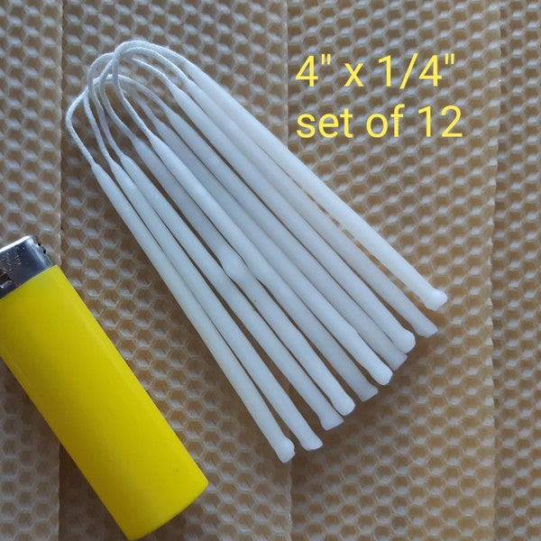 White Candles, 12 Hand Dipped Beeswax Tapers