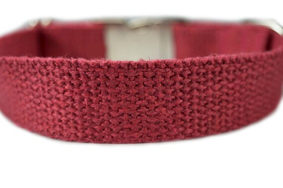 hemp dog collar with metal buckle