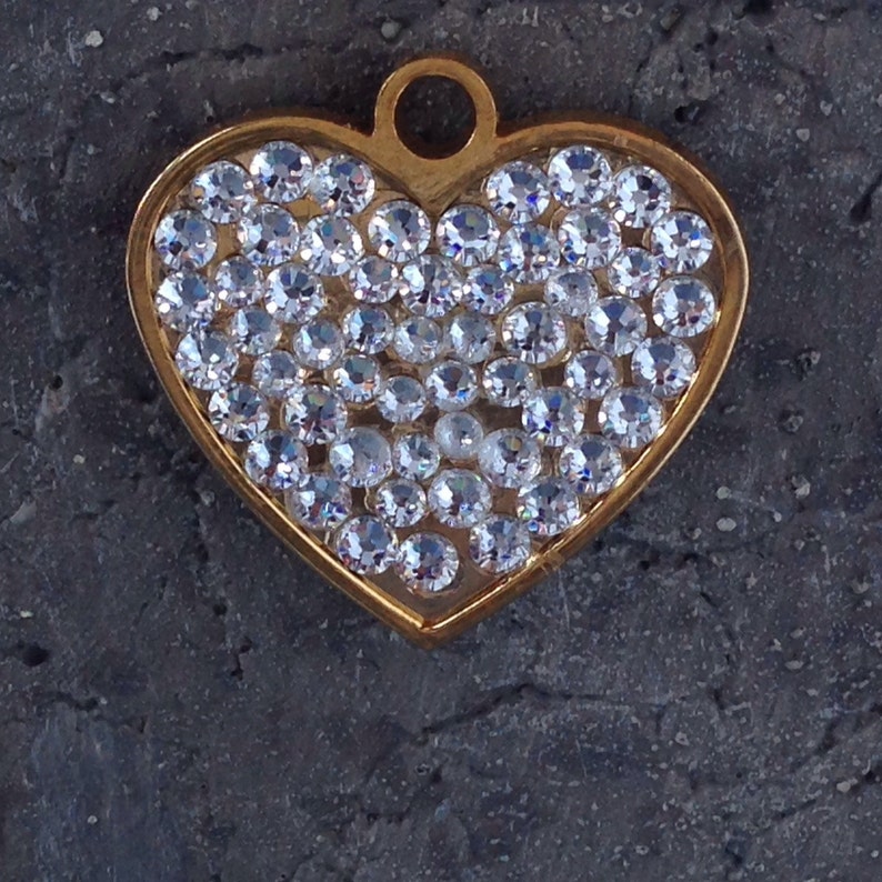 Personalized ID Tag Engraved Crystal Swarovski Crystal Heart Etsy