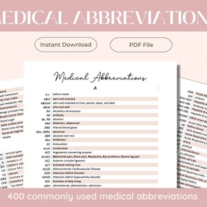 Medical Abbreviations [INSTANT DOWNLOAD] Nursing/Medicine