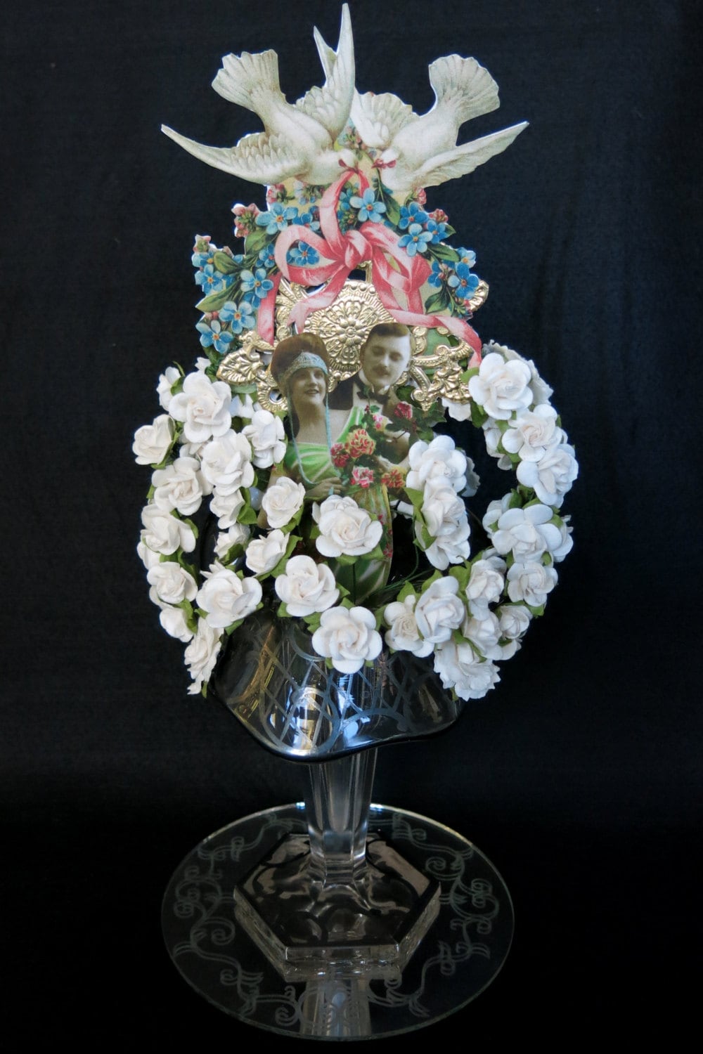 1920s Style Wedding Or Anniversary Cake Topper Victorian Vase Etsy