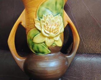 Vintage Roseville Pottery Vase with Floral Design