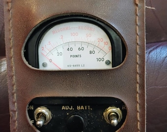 Vintage KS-8455 L2 Points Tester with Leather Case - Retro Gadget Fun!