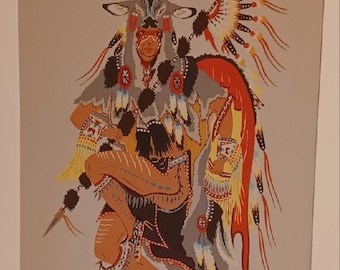 Woody Crumbo The Deer Dancer Silkscreen - Matted And Ready To Frame