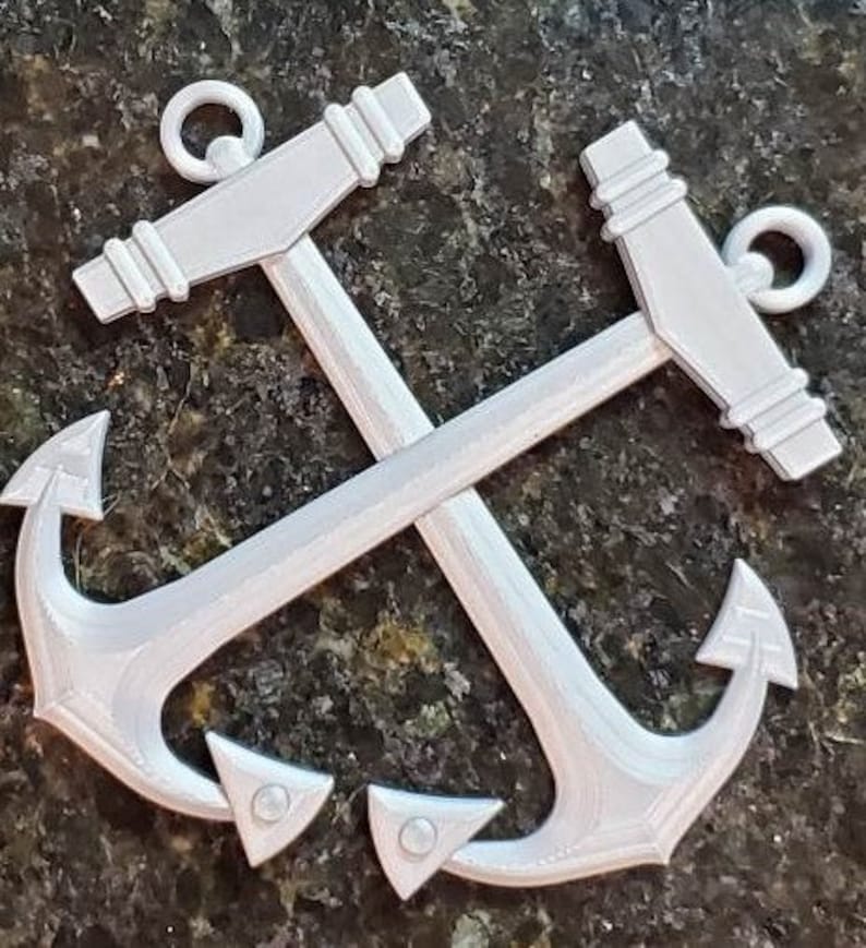 3D USCG Boatswains Mate Crossed Anchor Logo US Coast Guard. Etsy