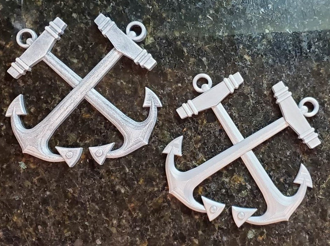 3D USCG Boatswains Mate Crossed Anchor Logo US Coast Guard. Chief, Hat Box, Ccti, Advancement