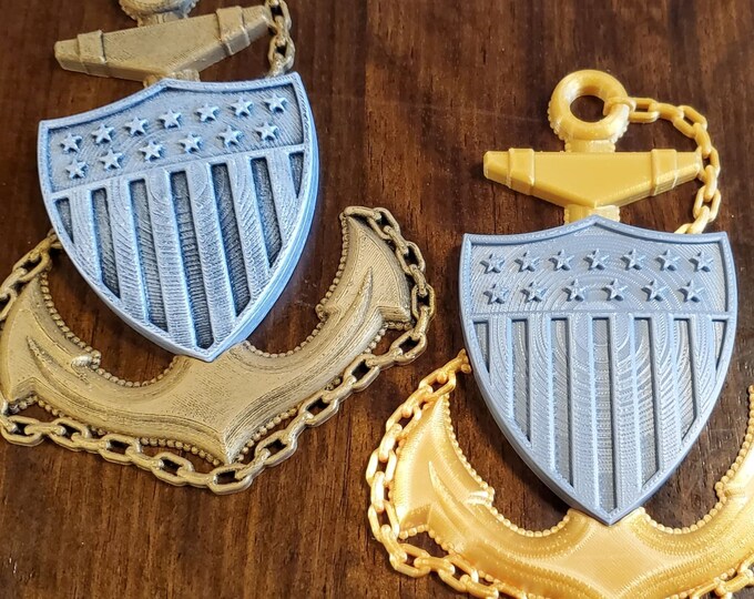 3D Print USCG Chief Petty Officer CPO Anchor US Coast Guard. Chief, Hat