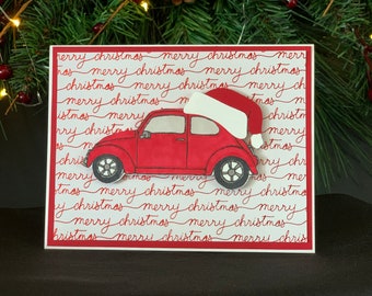 VW Handmade Christmas Card Lot of 8 Cards ~ Volkswagen, Holiday Cards, Beetle, Bug