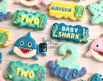 Shark Cookies Etsy Shark Cookies Etsy